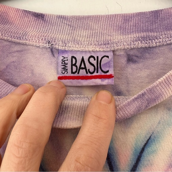 Vintage Pastel Tie Dye Crop Top Boxy Tee Size Large - Picture 4 of 9